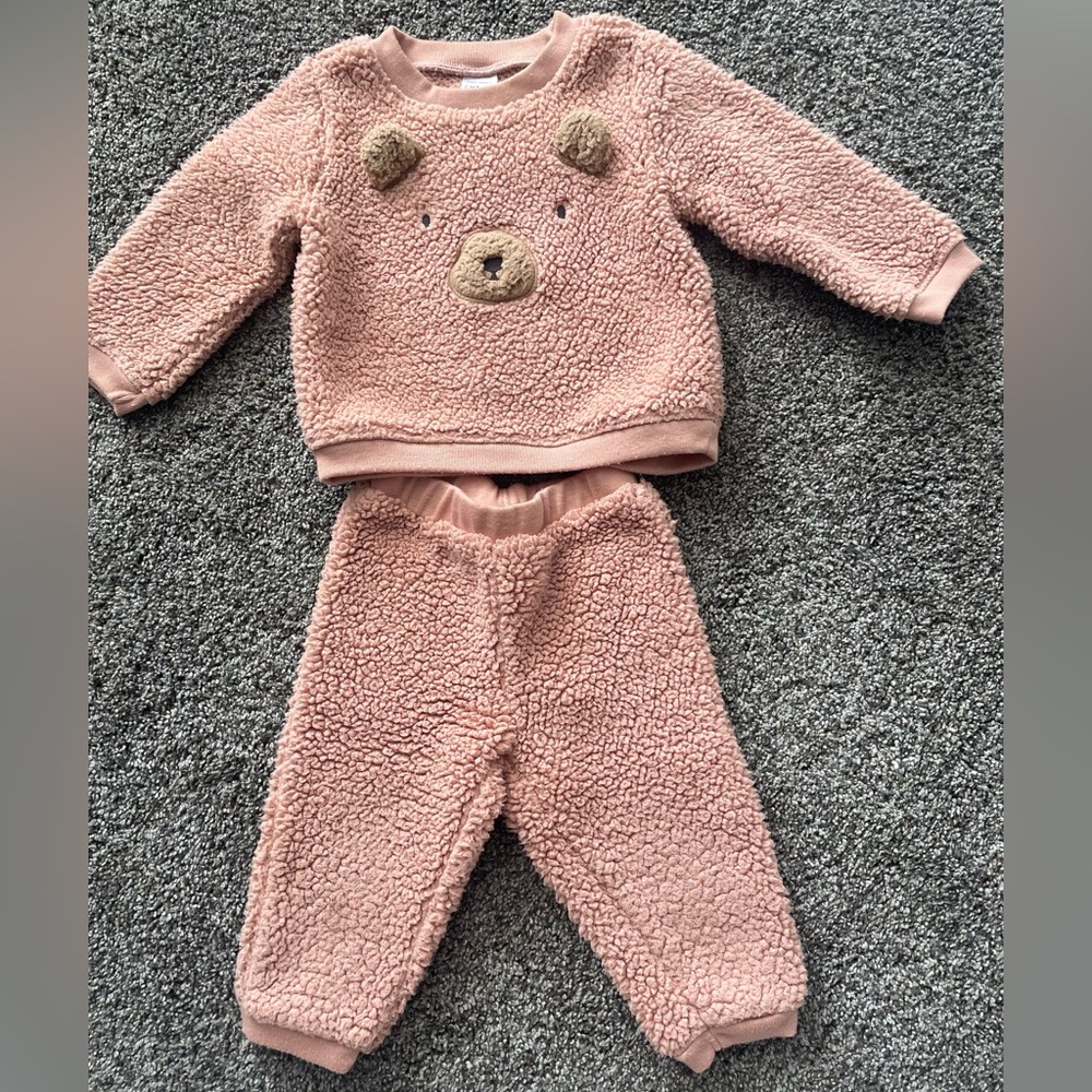 Carter's Pink Fleece Bear Set 🐻